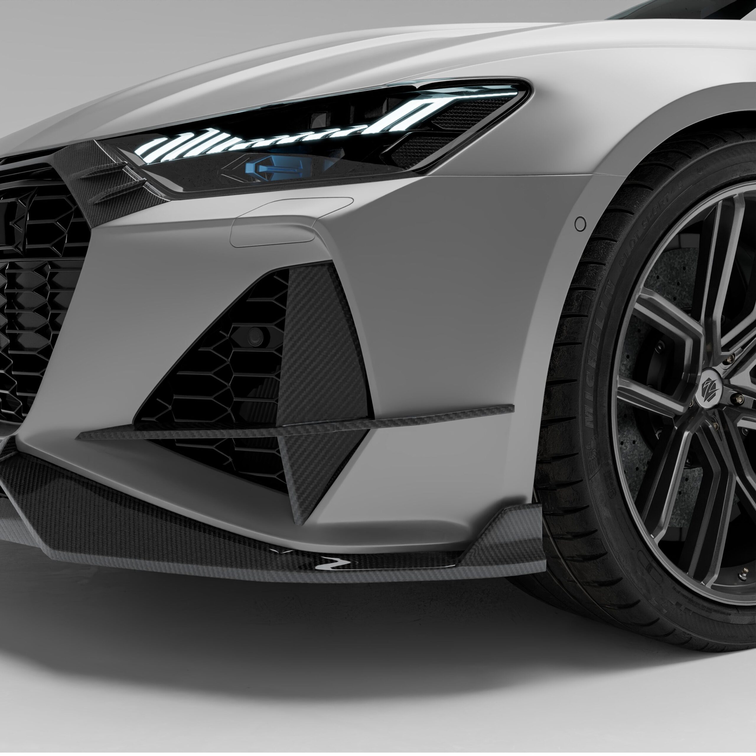Carbon Fiber Front Bumper Canards for Audi RS6 RS7 C8