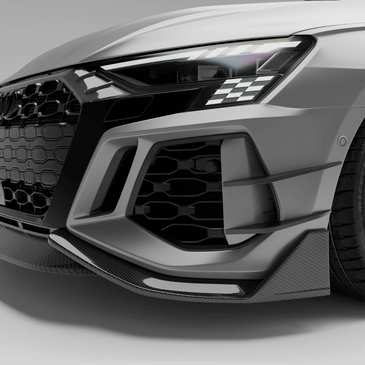 Carbon Fiber Front Bumper Canards for Audi RS3 8Y Limousine Sportback 2021-2023