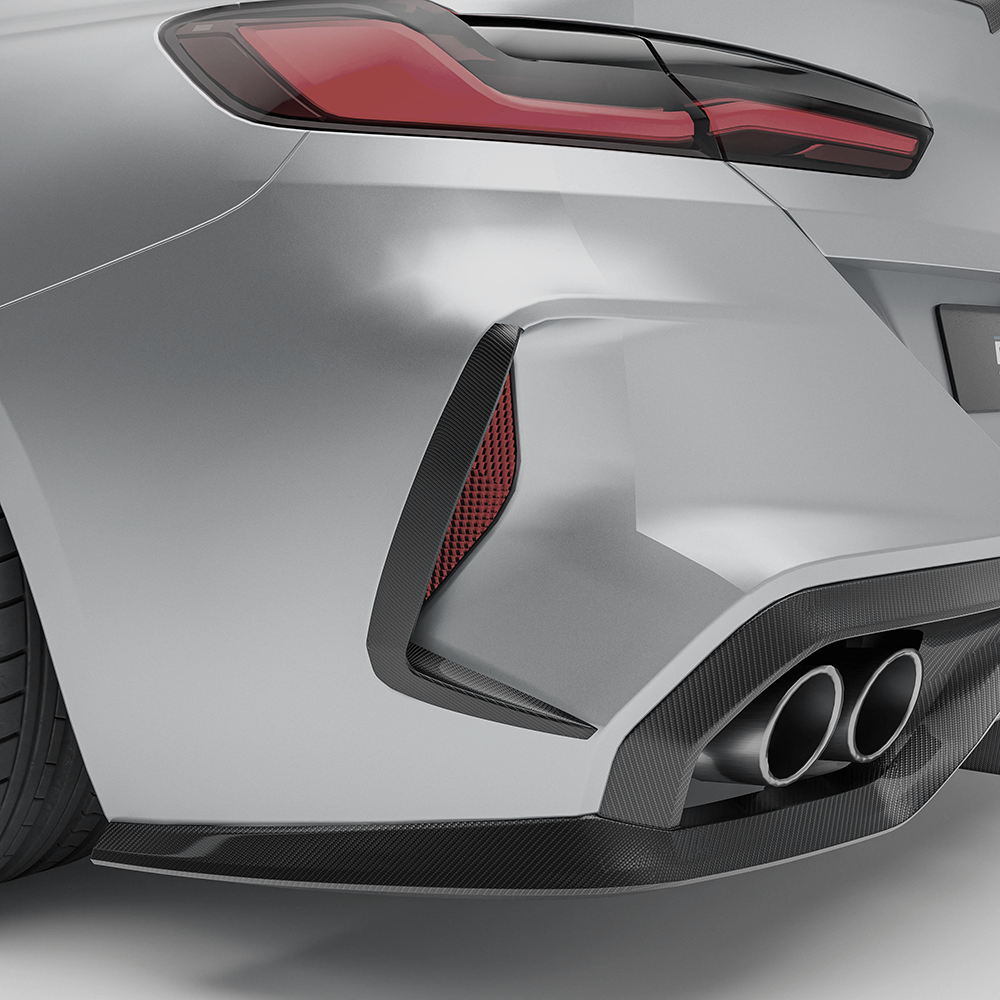Carbon Fiber Rear Bumper Canards for BMW F93 M8