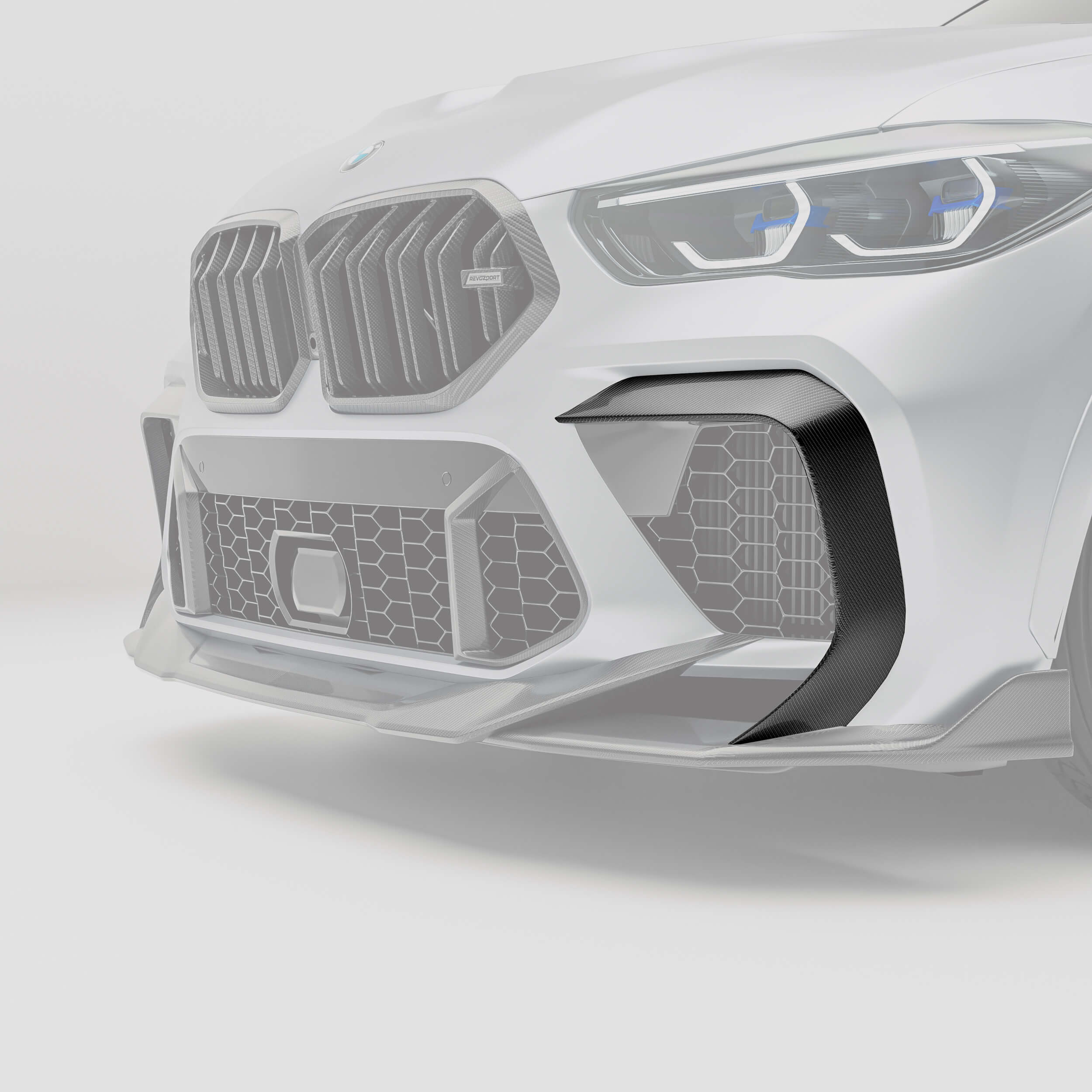 Carbon Fiber Front Bumper Canards for BMW X6M F96