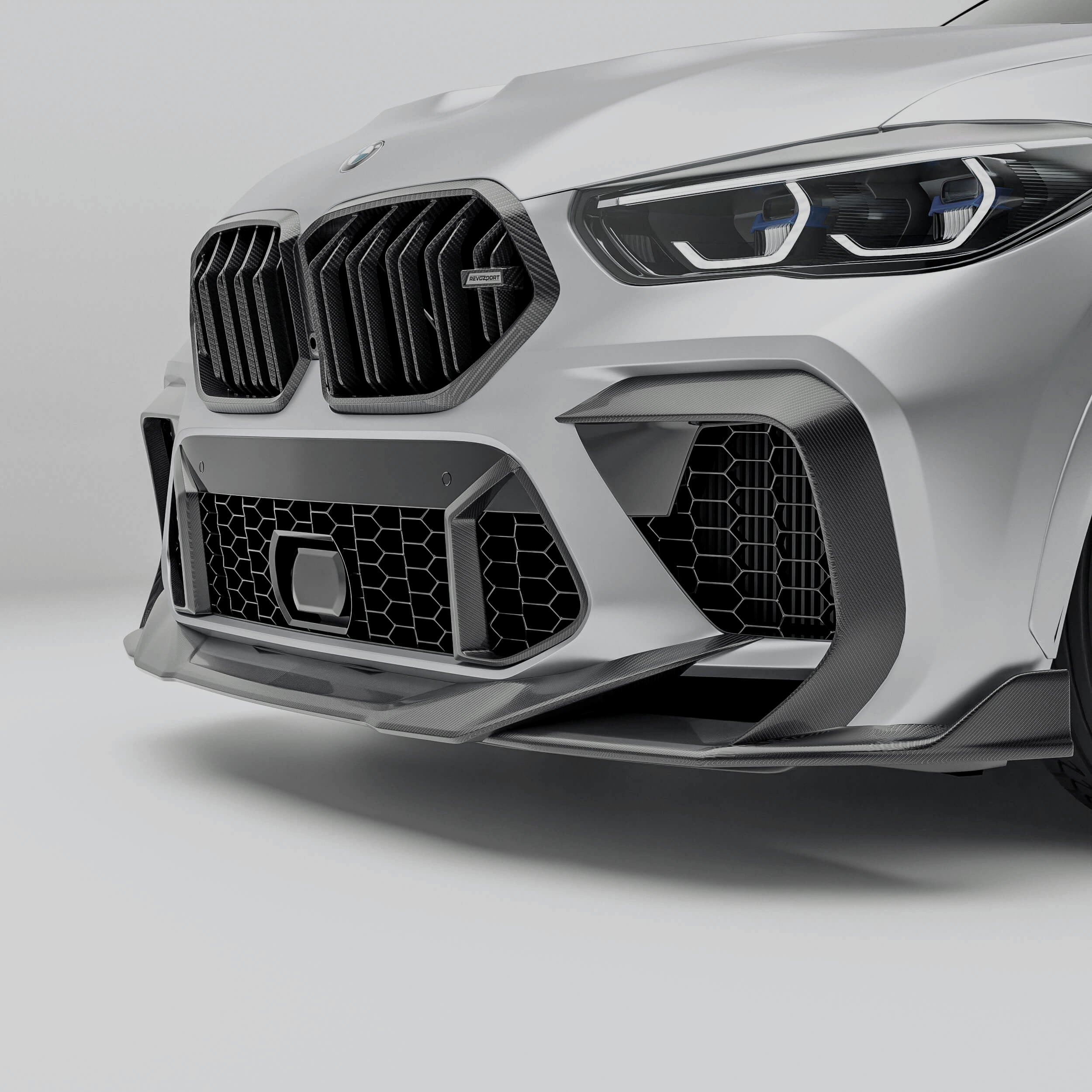Carbon Fiber Front Bumper Canards for BMW X6M F96